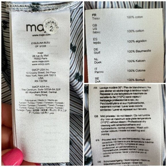 MAJE • Lelina Ruffled One-Shoulder Top in Blue • Medium - Picture 10 of 14